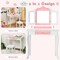 Costway Kids Vanity Princess Makeup Dressing Table Chair Set W/ Tri-folding Mirror